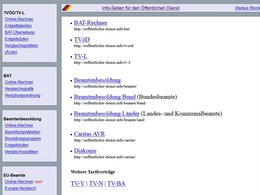 Screenshot der Internetseite paul.schubbi.org zu Gehältern und Besoldung im öffentlichen Dienst.