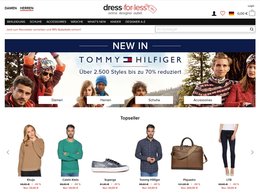 Screenshot der Website www.dress-for-less.de einem Online-Outletstore für Designermode.