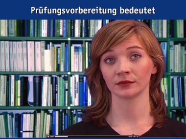 Screenshot der E-Learning Einheit zum Zeitmanagement bei der Prüfungsvorbereitung der Freien Universität Berlin.