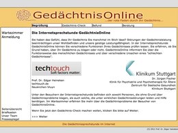 Screenshot Homepage gedaechtnisonline.de