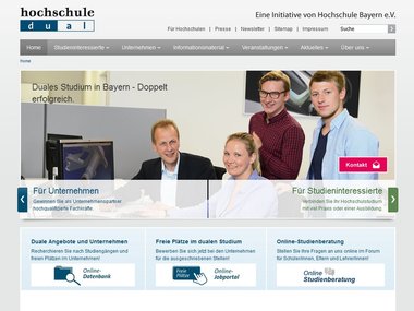 Screenshot Homepage hochschule-dual.de