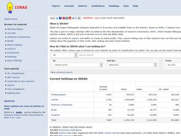 Screenshot Homepage ideas.repec.org