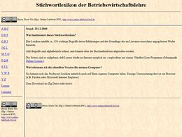 Screenshot vom Online-Lexikon der Betriebswirtschaftslehre.