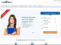 Screenshot Homepage mystipendium.de