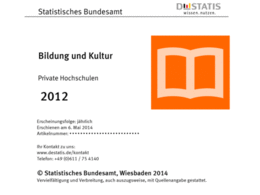 Cover der Broschüre Private Hochschulen 2012