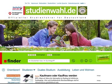 Screenshot Homepage studienwahl.de