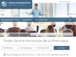 Screenshot Homepage studieren-berufsbegleitende.de