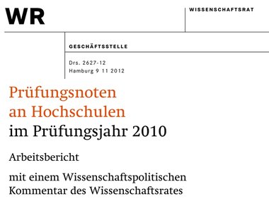 Cover WR Prüfungsnoten an Hochschulen 2010