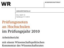 Cover WR Prüfungsnoten an Hochschulen 2010