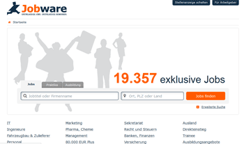 Arbeitgeber-Ranking: Screenshot Jobbörse Jobware.de