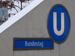 Die U-Bahnhaltestelle Bundestag in Berlin.