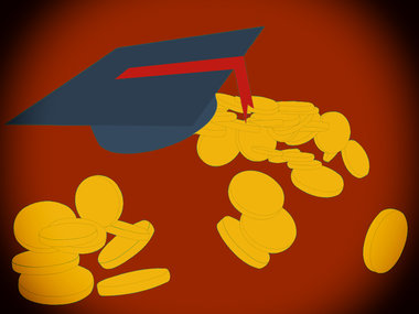 Absolventen-Gehaltsreport-2018: Absolventenhut und fliegende Geldmünzen
