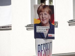 Wahlplakat der CDU von Angela Merkel zur Bundestagswahl 2017.