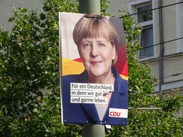 Wahlplakat der CDU von Angela Merkel zur Bundestagswahl 2017.