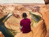 Ausblick auf den Grand Canyon in Amerika mit einer Flußkurve am Horseshoe.