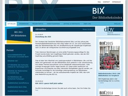 Screenshot Homepage bix-bibliotheksindex.de