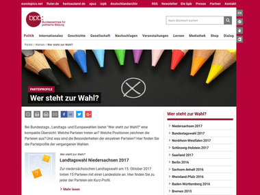 Wer-steht-zur-Wahl.de - Politik-Portal zur Bundestagswahl der Bundeszentrale für politische Bildung
