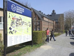 Übersichtsplan der TU Dresden auf dem Campus 