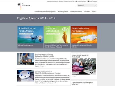 Screenshot der Webseite www.digitale-agenda.de