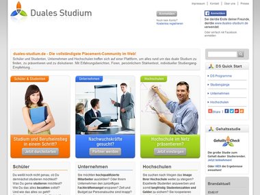 Screenshot Homepage duales-studium.de