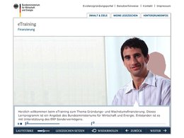 Screenshot E-Learning Finanzierung von existenzgruender.de