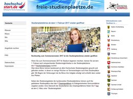Screenshot Homepage freie-studienplaetze.de