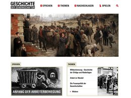 Screenshot Homepage gewerkschaftsgeschichte.de