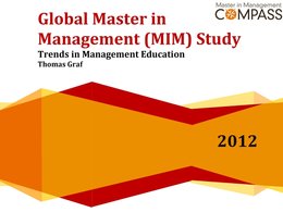 Cover Global Master in Management (MIM) Study 2012