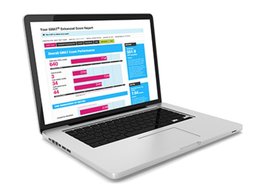 GMAT Online-Test auf dem Bildschirm eines Laptops