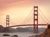 Die rote Golden Gate Brücke in San Fransisco.