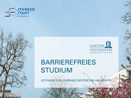 Cover vom Leitfaden für Lehrende „Barrierefreies Studium“ der Universität Frankfurt.