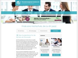 Screenshot von der Homepage personalmanagement-studieren.de
