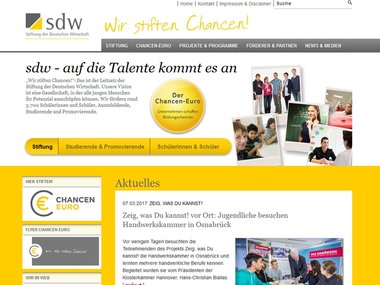 Screenshot Homepage sdw.org