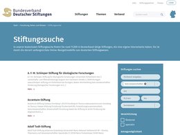 Screenshot Homepage Bundesverband Deutscher Stiftungen