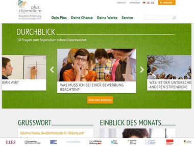 Screenshot Homepage stipendiumplus.de