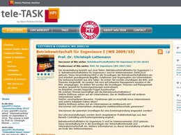 Screenshot E-Learning BWL für Ingenieure I/II von tele-task.de