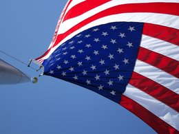 USA-Praktikum: Ein Ausschnitt von einer amerikanischen Flagge.