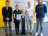 ZEW Heinz-König-Young-Scholar-Award 2017: ZEW-Forschungsgruppenleiter Kai Hüschelrath (l.) und Vitali Gretschko (r.) mit Preisträgerin Jiekai Zhang und Preisträger Bernhard Kasberger. 